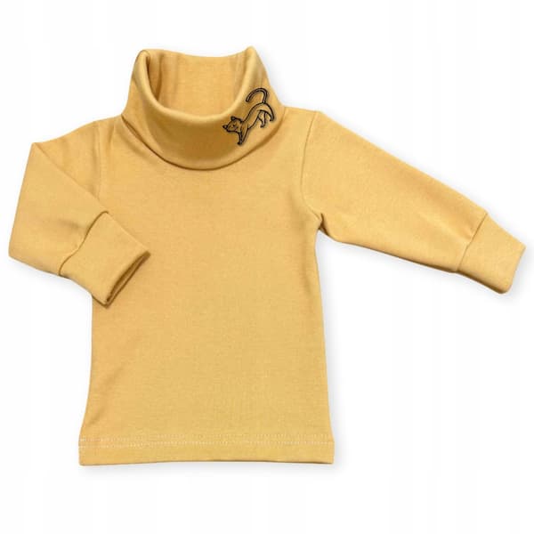 Barn TURTLENECK 146 SWEATSHIRT Barn T-SHIRTBLUS med SENAPSGRÖNT tryck