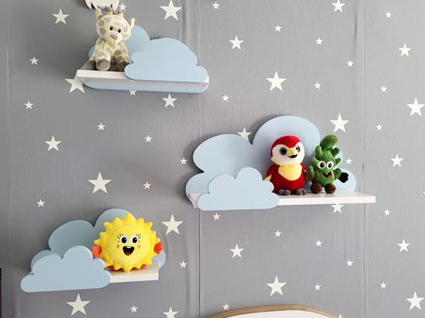 Cloud Shelves Sæt med 3 FANTASY EXTRA - Galaxy blå - blå