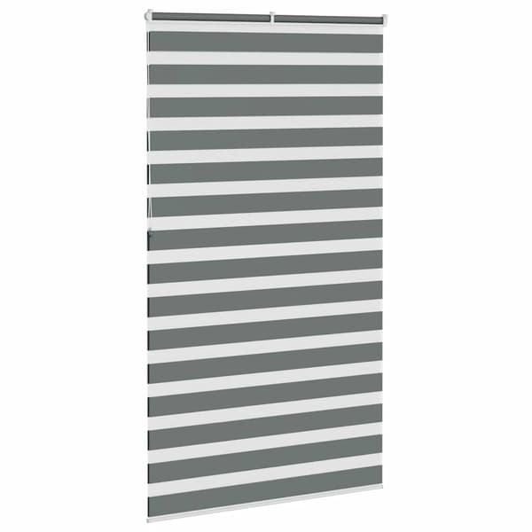 vidaXL Zebra rullegardin, mørkegrå, stofbredde 130,9 cm, polyester