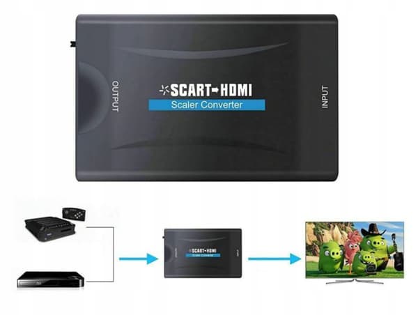 Adapter konverter scart TIL HDMI AV euro full HD