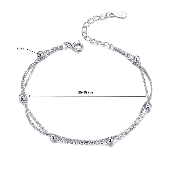 Silverdubbelarmband dekorerat med 925 silverkulor