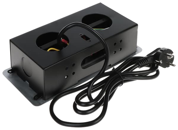 MØBELSTYREKONTAKT FPS-2S2U/KABEL (2 STIKKONTAKTER + 2 USB)