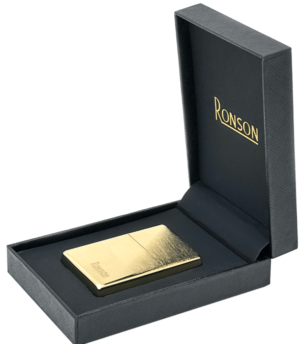 Ronson guldbørstet benzinlighter