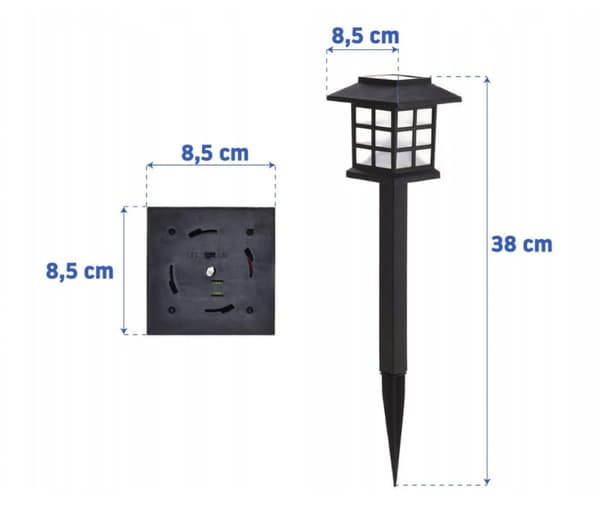 Solcellsdriven trädgårdslampa LED-hus 6-delars set med skymningssensor