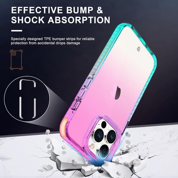FODRAL TILL APPLE IPHONE 13 PRO 5G ROSA BLÅ + GLAS