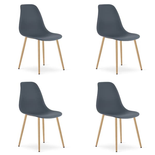 WAT mørk skiferstol / naturlige ben x 4