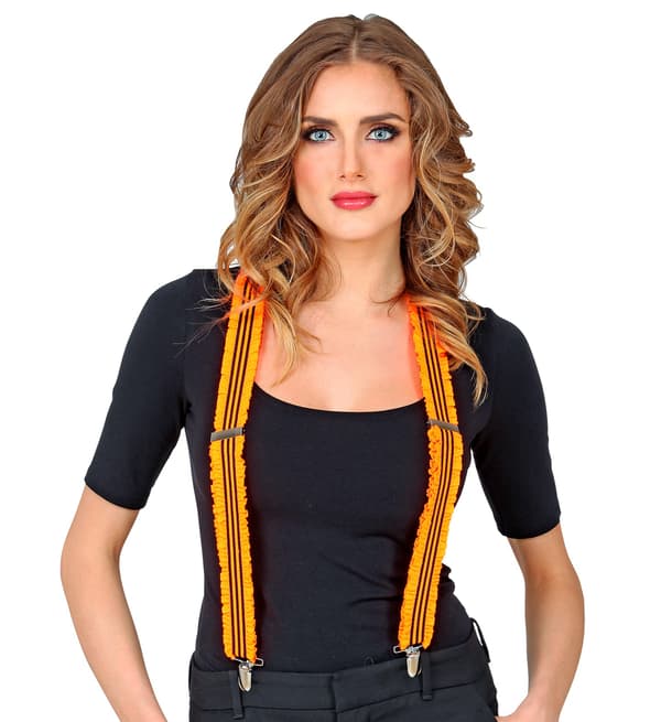 Neonorange Disco-seler med 80'er-outfit