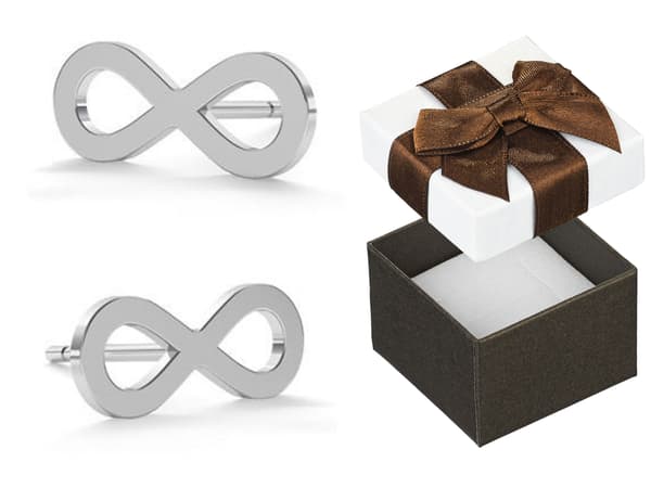 Silver Infinity Örhängen Små Damörhängen med Infinity Tecken