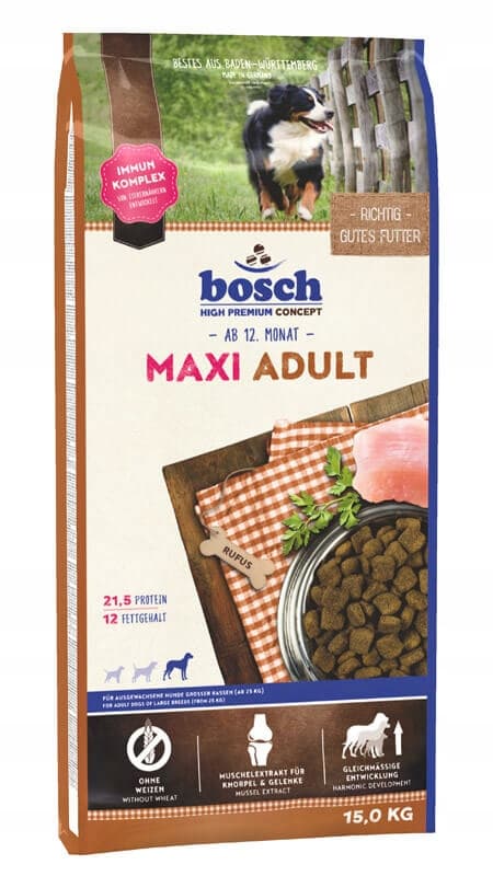 Bosch Adult Maxi 15 kg torrfoder för stora raser för hundar