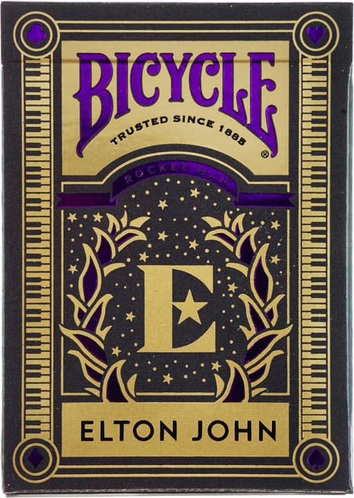 ELTON JOHN BICYCLE -pelikortit, 1 pakkaa, puulaatikossa