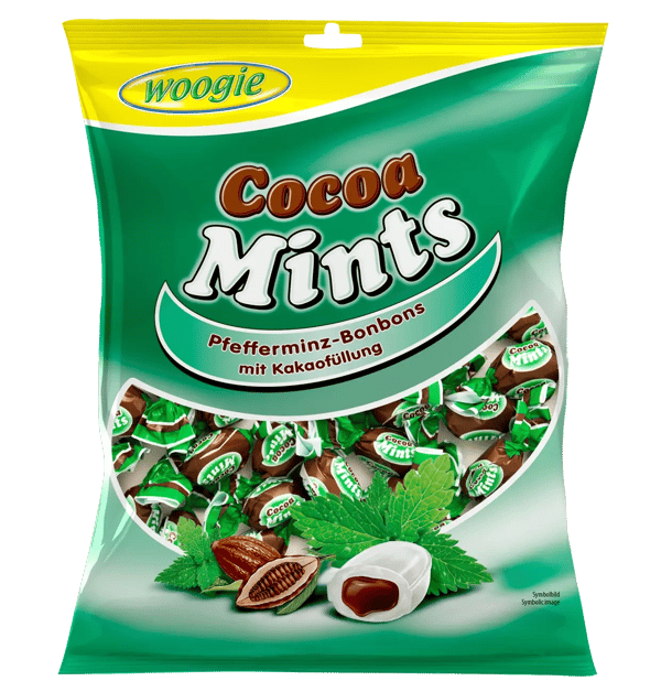 Woogie Mint-godisar med kakaofyllning 150 g