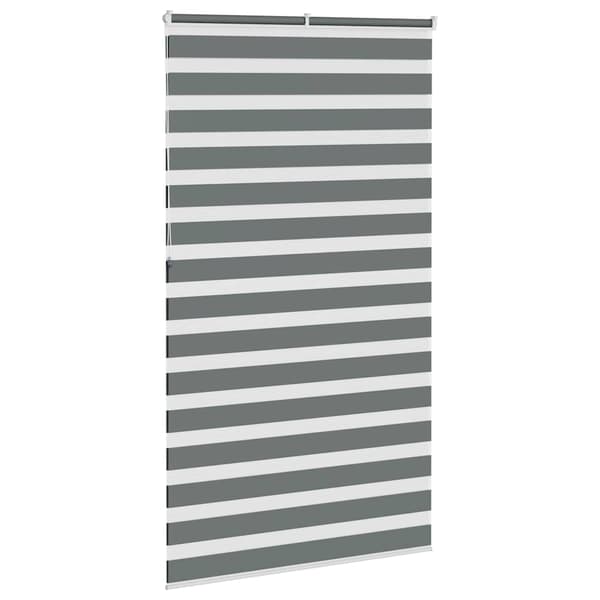vidaXL Zebrarullgardin, mörkgrå, tygbredd 125,9 cm, polyester