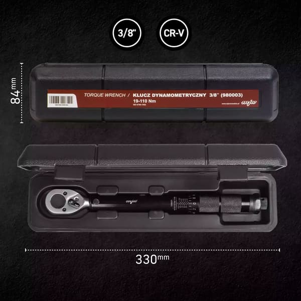 MJW Momentnøgle 3/8" 19-110 Nm Sort