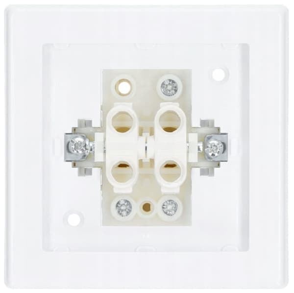 Dobbelt lysekroneafbryder 7x7cm Indbygget afbryder Hvid