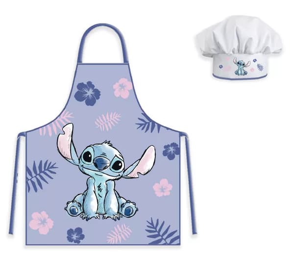 LILO & STITCH BARNSKYDDSFÖRKLÄDE MED HATTSKOLA KÖK DISNEY