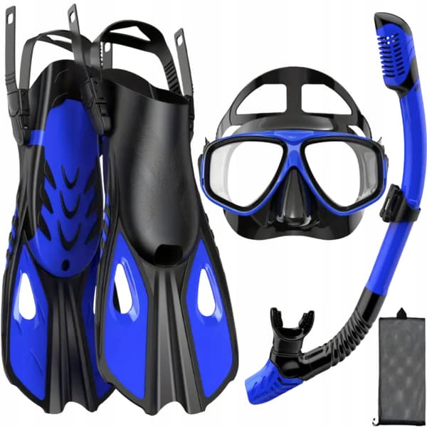 Snorkelset med maska rör fenor för simning storlek 38-42