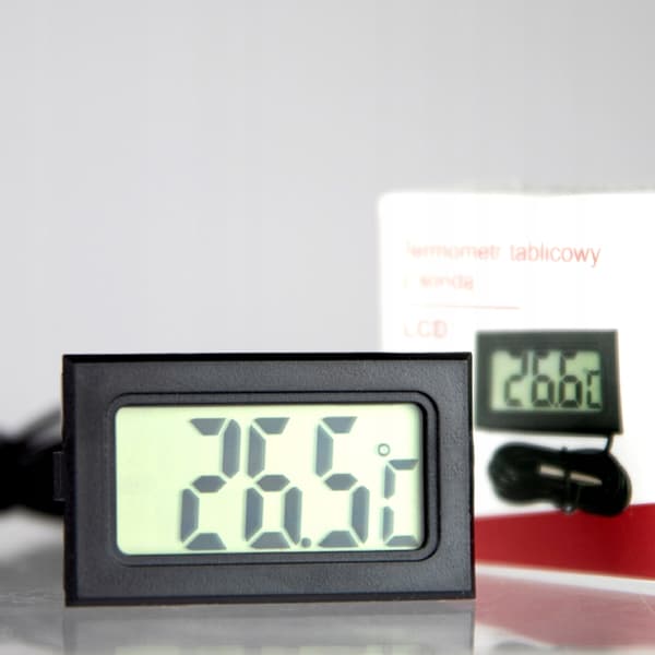 Digitalt elektronisk paneltermometer med LCD-sonde til akvarieterrarium