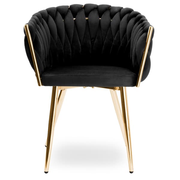 COFTON Gold VELVET musta samettinen kudottu tuoli