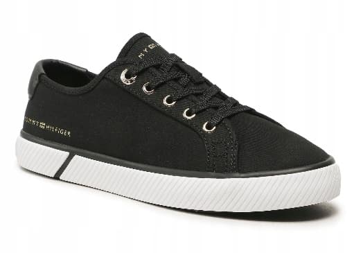 Tommy Hilfiger Dame Sorte Sneakers med Snøre 41 TNA