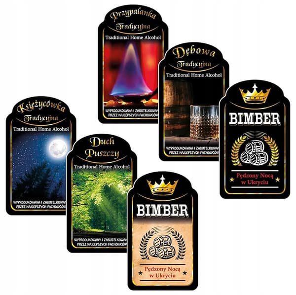 10X MINI PREMIUM Etiketter för Alkoholflaskor OLIKA DESIGN