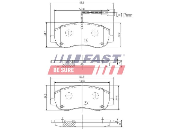 FORRESTE BREMSEKLODSER FT29536 FAST