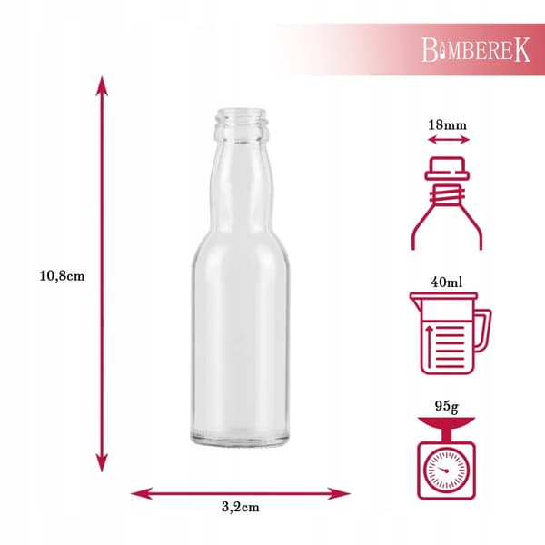 5x MINI MONOPOLY glasflaske 40ml miniatureflasker til alkoholgave
