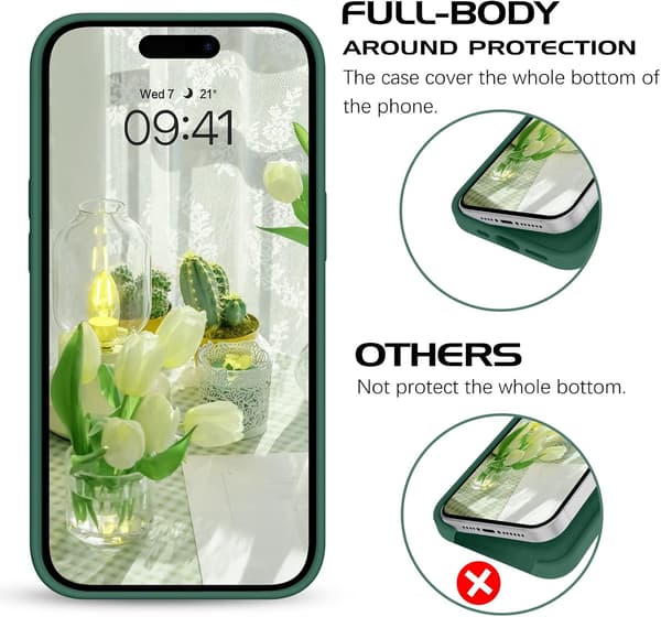 FODRAL TILL APPLE IPHONE 14 PRO MAX GRÖNT SILIKONBAKSIDA