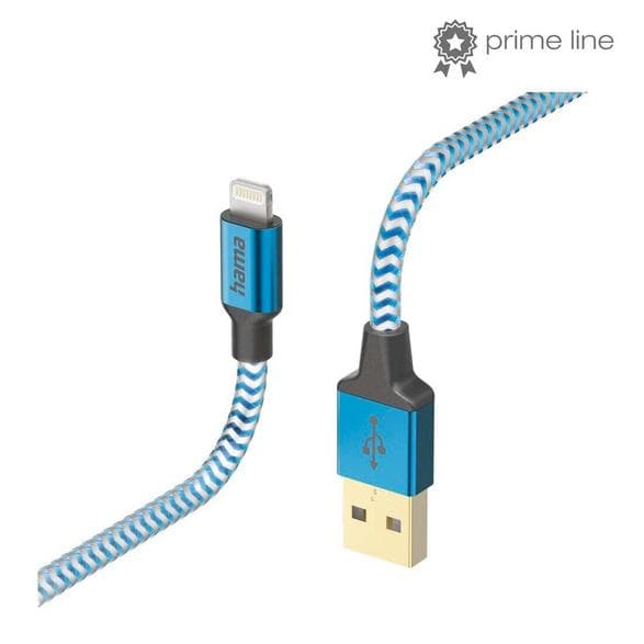 HAMA Reflekterad USB-A - Lightning-kabel 1,5M Blå 201553