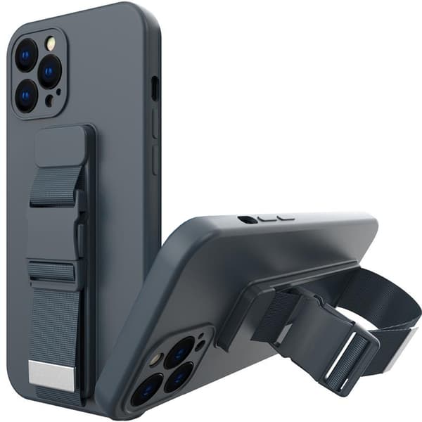 Repfodral gelfodral med snodd kedja väska snodd iPhone 12 mini marinblå