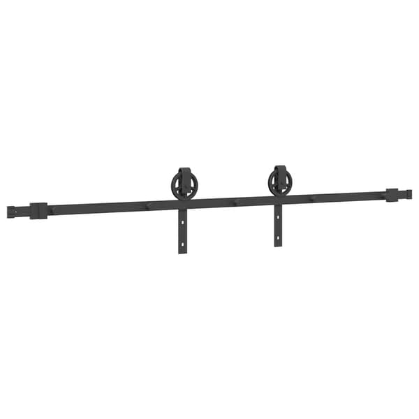 vidaXL Skjutdörrsmonteringssystem, 200 cm, Stål, Svart