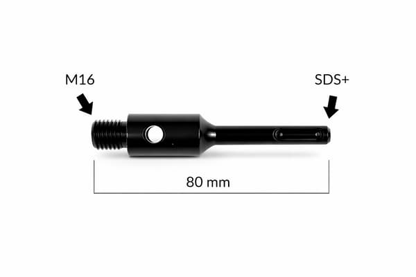 Adapter för hammardrill M16 till SDS+ 80mm TITANIUM