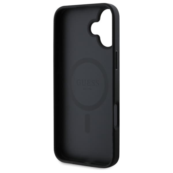 Guess GUHMP16SP4RPSK iPhone 16 6.1 sort/sort hårdt cover 4G trykte striber MagSafe