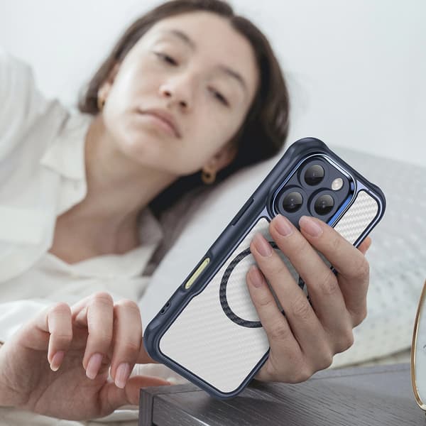 Leading Series MagSafe Silikone Etui til iPhone 16 Pro Max - Blå