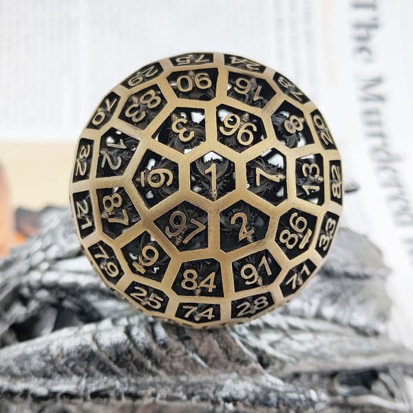 RPG Terning Metal Hundred-Sided Die D100 Dragon's Nest