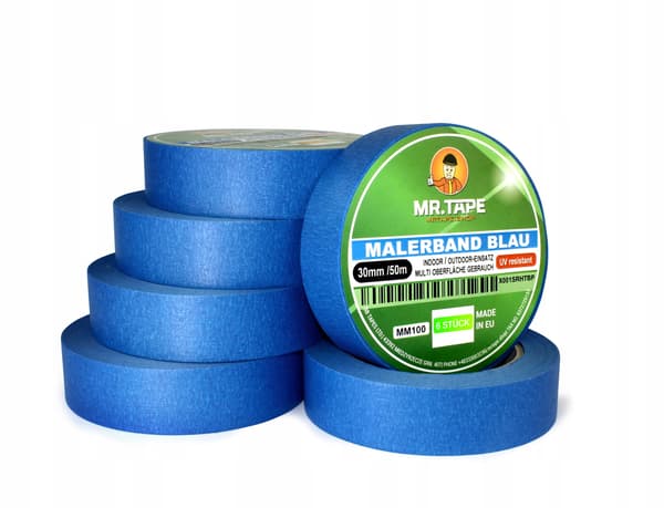STÆRK BLÅ PAPIR MALETAP 30MM/50M BLÅ UV 30 DAGE billig