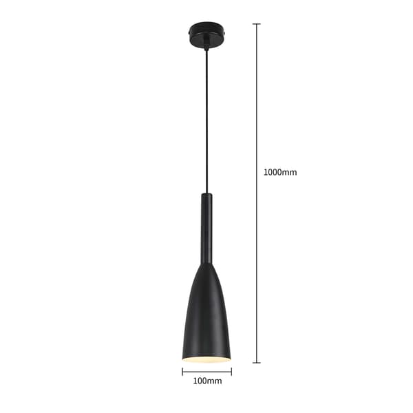 HÆNGELAMPE SOLIN 1 E27 SORT LYS PRESTIGE LP-181/1P BK