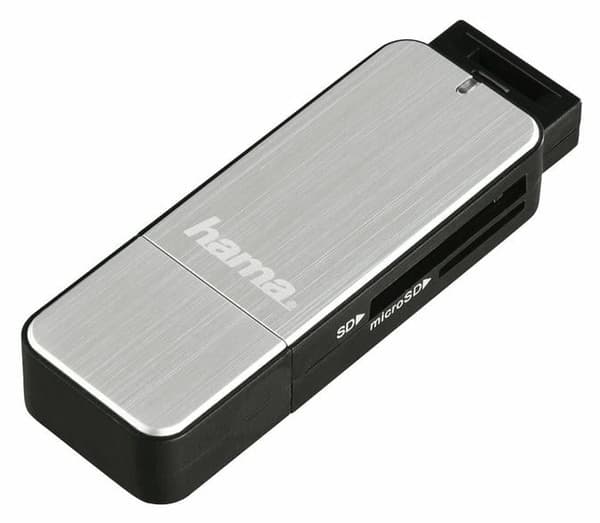 HAMA SD/microSD USB 3.0 Minneskortläsare Silver 123900