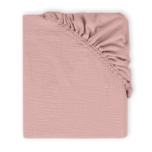 Muslin påslakan 70x140x10 cm puderrosa