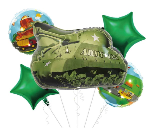 Folioilmapallojen kimppusetti, Tank, Military, 5 kpl