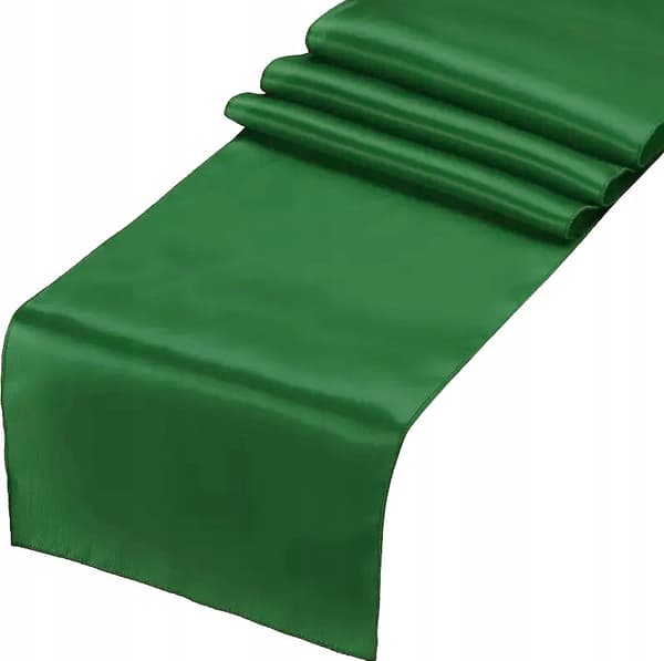 Bordlöpare satinslät flaskgrönt tyg bröllopsdekoration 36 cm x 9 m