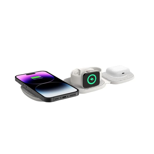 TECH-PROTECT QI15W-A32 3-i-1 magnetisk Magsafe trådløs oplader grå