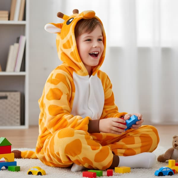 Kigurumi-pyjamas med giraf til børn, 95-105 cm