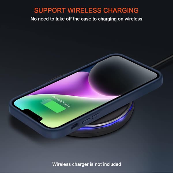 BLÅTT SILIKONSKAL + HÄRDAT GLAS FÖR APPLE IPHONE 14 PLUS A2886