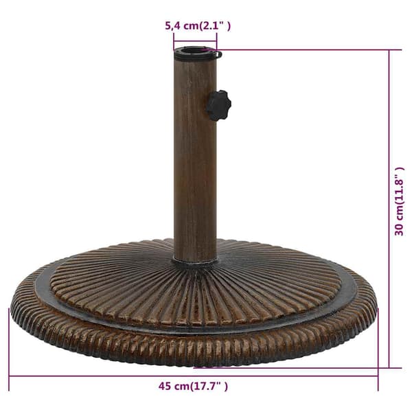 vidaXL Varjon jalusta ruskea 45x45x30 cm valurauta