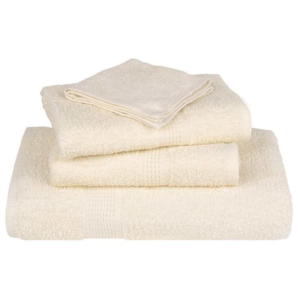 vidaXL Handdukar, 4 st, Creme, 30x30 cm, 100% bomull
