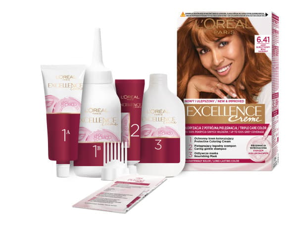 L'Oreal Excellence -hiusväri voidemainen 6.41 vaalea meripihkanruskea