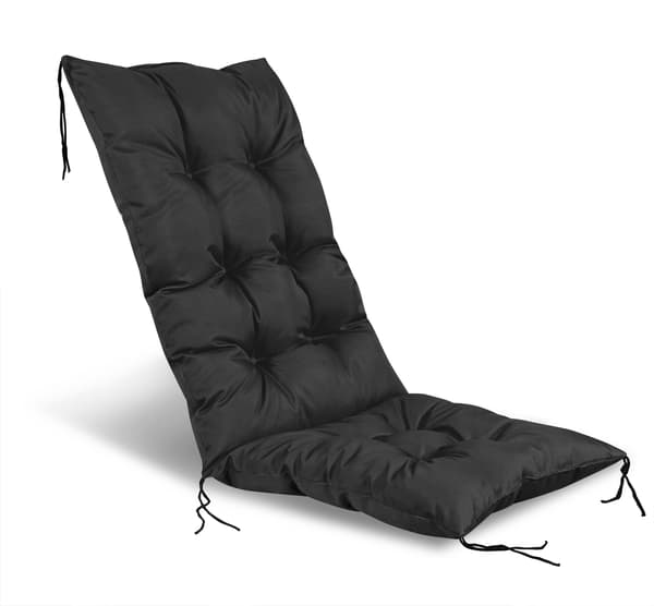 Havepude 50x50x80 cm til stol vandtæt sort