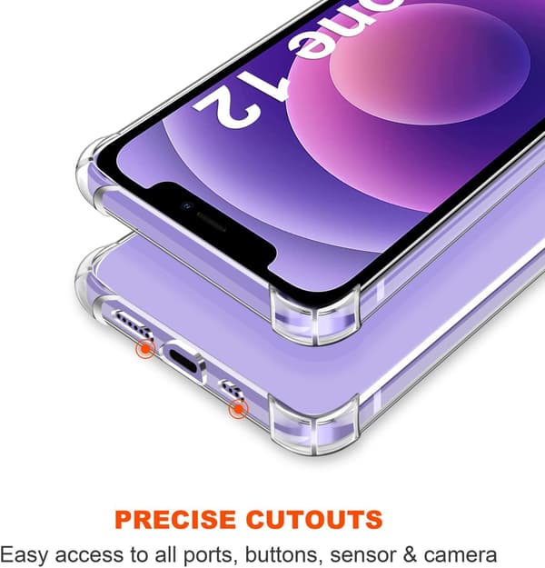 ETUI TIL APPLE IPHONE 12/12 PRO KLAR SILIKONE 3X HÆRDET GLAS