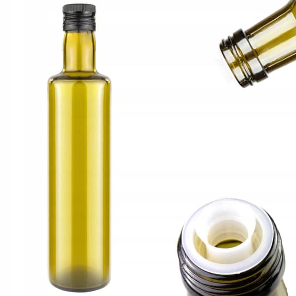 10x DORICA OLIVE 500ml flaskor för olivolja med DISPENSER