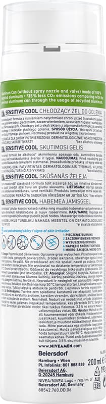 NIVEA Sensitive jäähdyttävä partavoide 200 ml